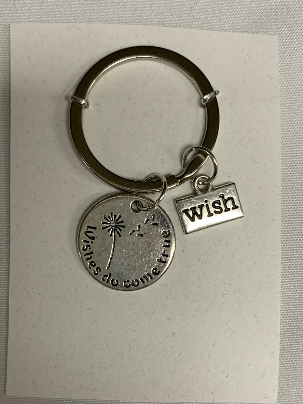 Silver Wish Charm Keyring Key & Card Holder